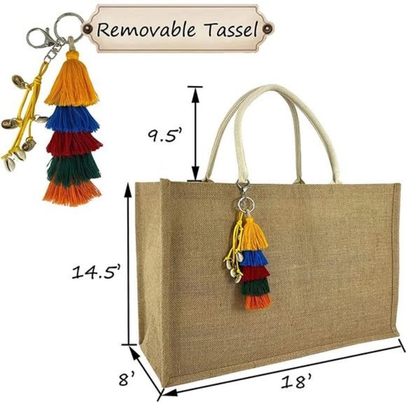 LARGE Beach Bag Straw Bag Beach Tote Handmade Color 1 - Picture 4 of 6